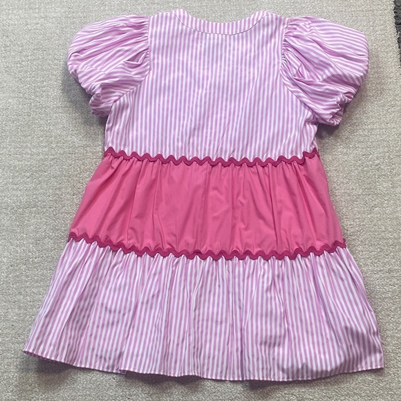 Entro Pink and White Striped Kids Dress Size M - Picture 7 of 16